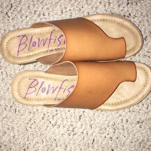 Brown wedge sandals